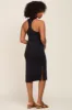 Black Ribbed Side Slit Midi Dress sold by Pinkblush