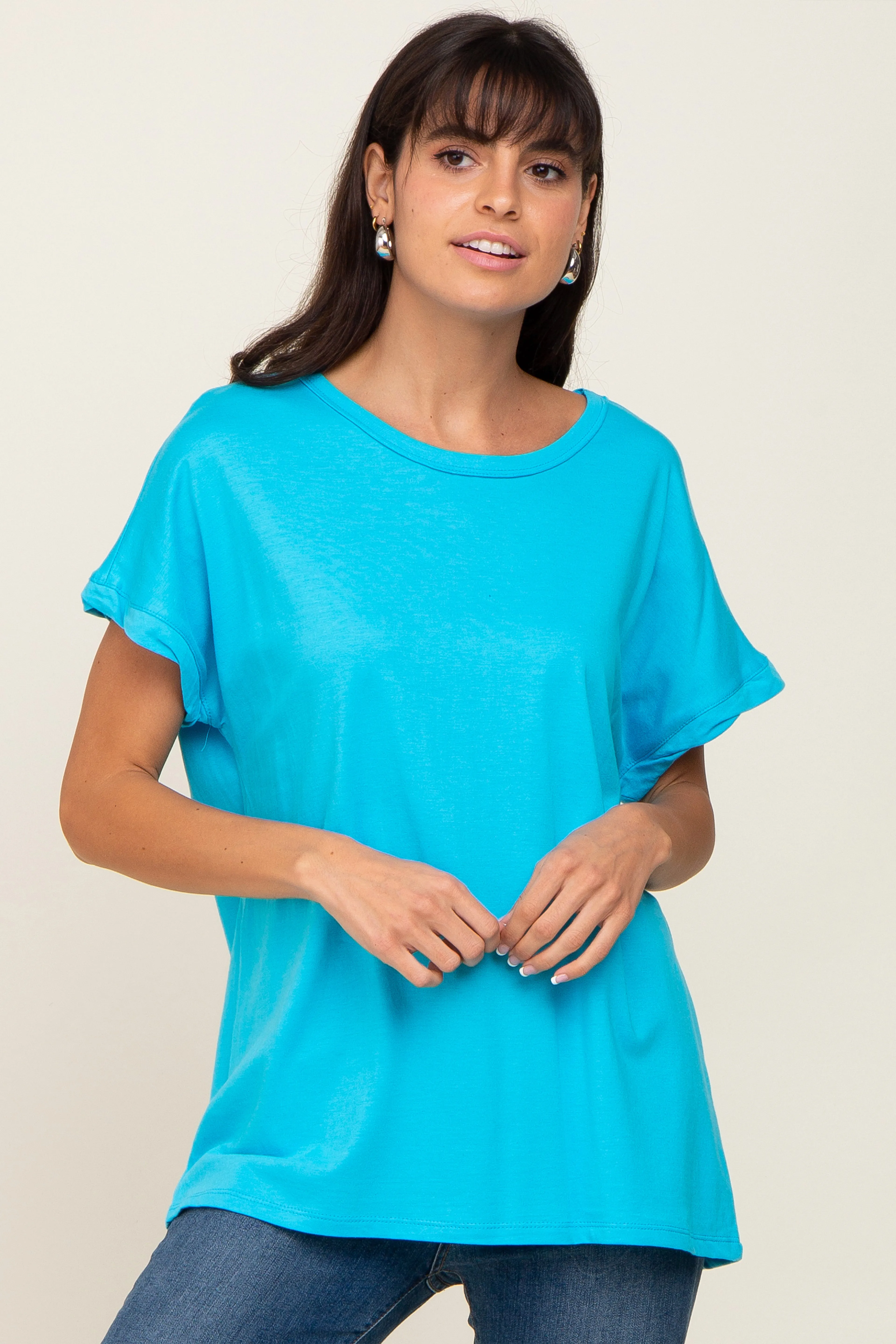 Aqua Short Sleeve Maternity Top sold by Pinkblush product image thumbnail 5