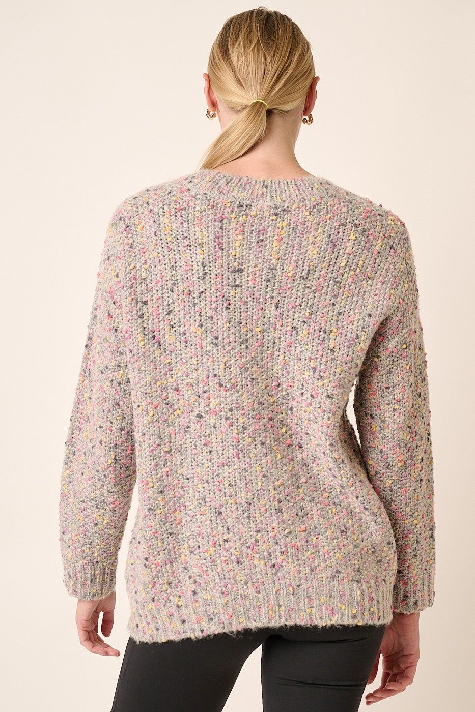 Pink Rose Multi Crochet Style Long Sleeve Sweater sold by Pinkblush product image thumbnail 3