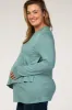 PinkBlush Sage Long Sleeve Draped Plus Maternity/Nursing Top sold by Pinkblush