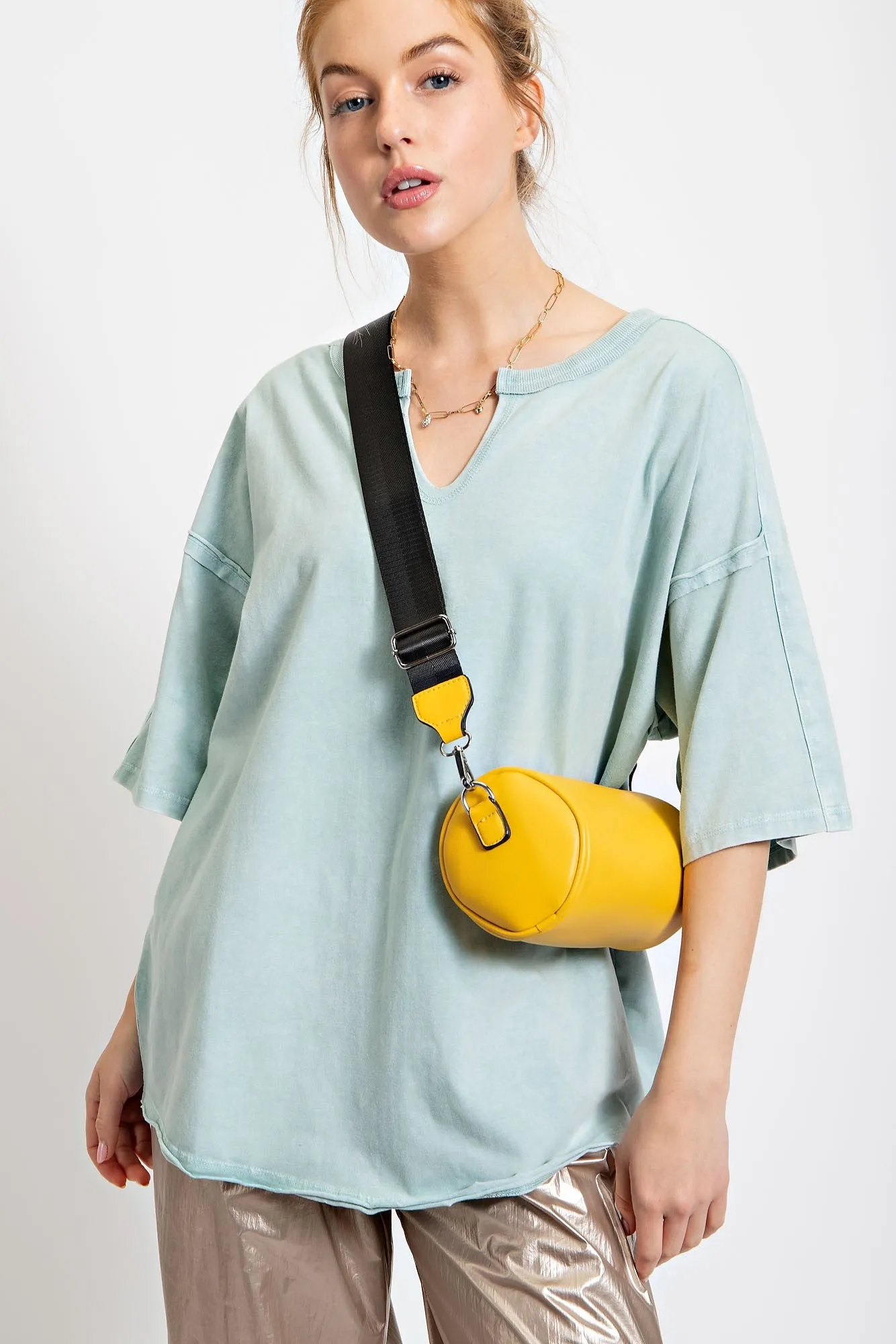 Mint Washed Cotton Jersey Oversized Maternity Top sold by Pinkblush product image thumbnail 4