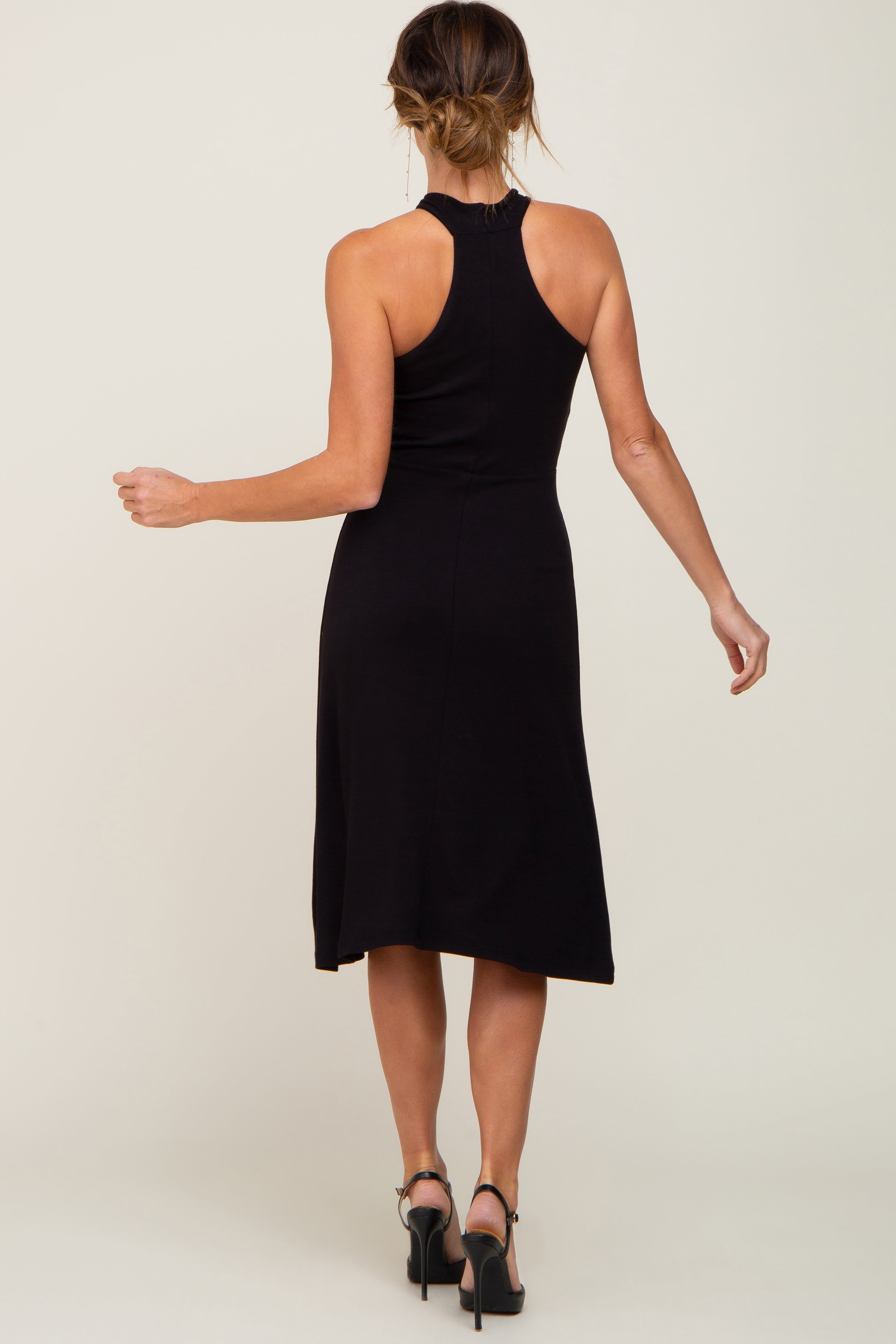 Black Halter Twist Midi Dress sold by Pinkblush product image thumbnail 3