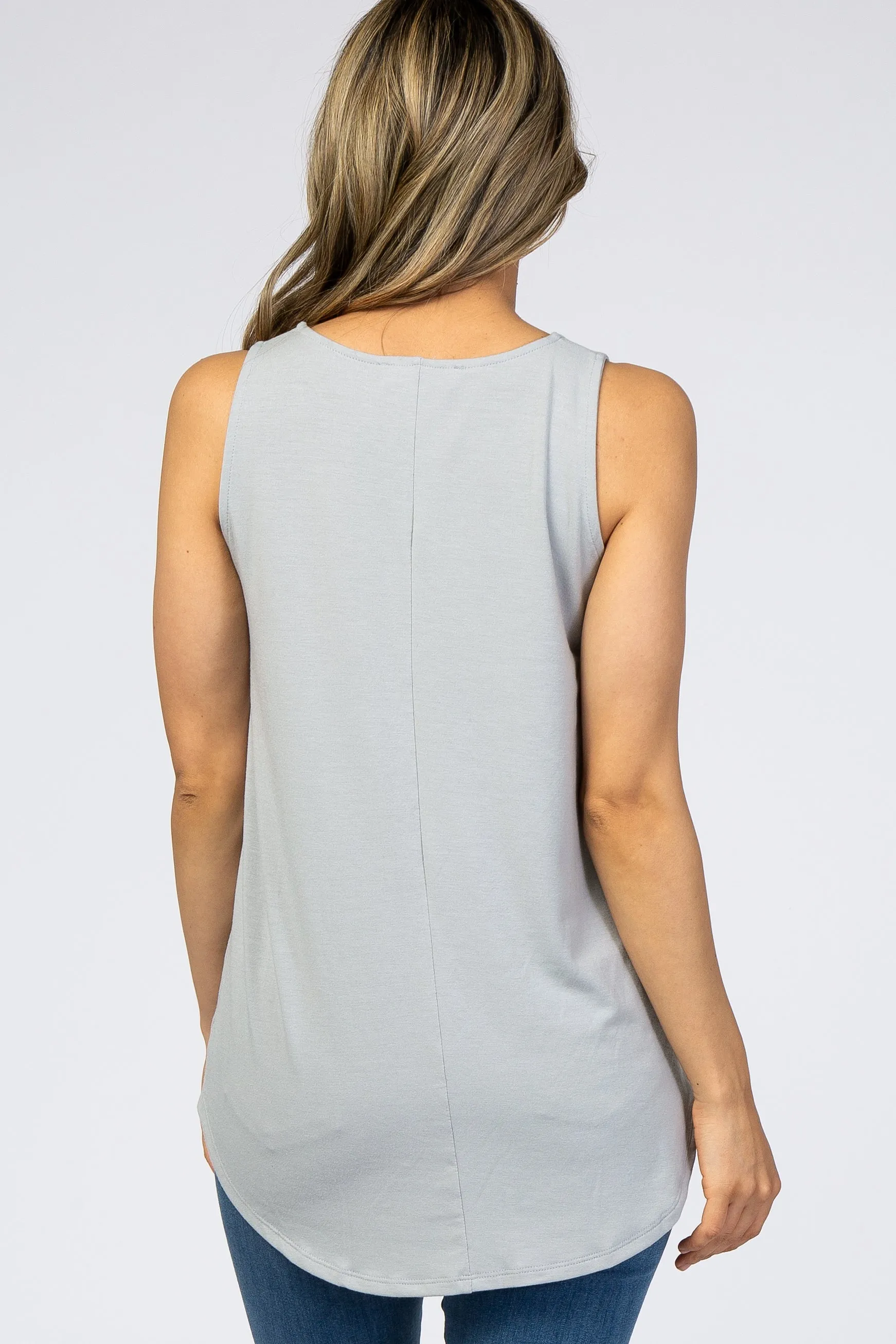 Light Grey Basic Sleeveless Top sold by Pinkblush product image thumbnail 3
