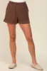 Brown Pocketed Shorts sold by Pinkblush