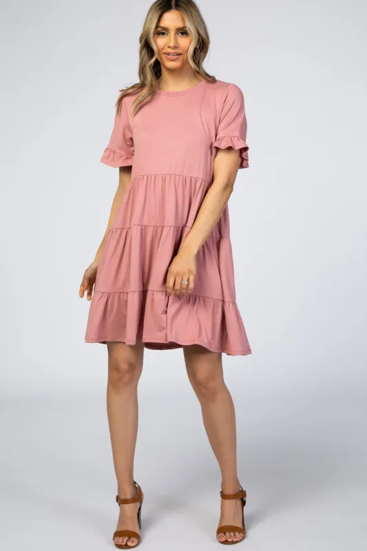 Pink Tiered Short Sleeve Dress sold by Pinkblush
