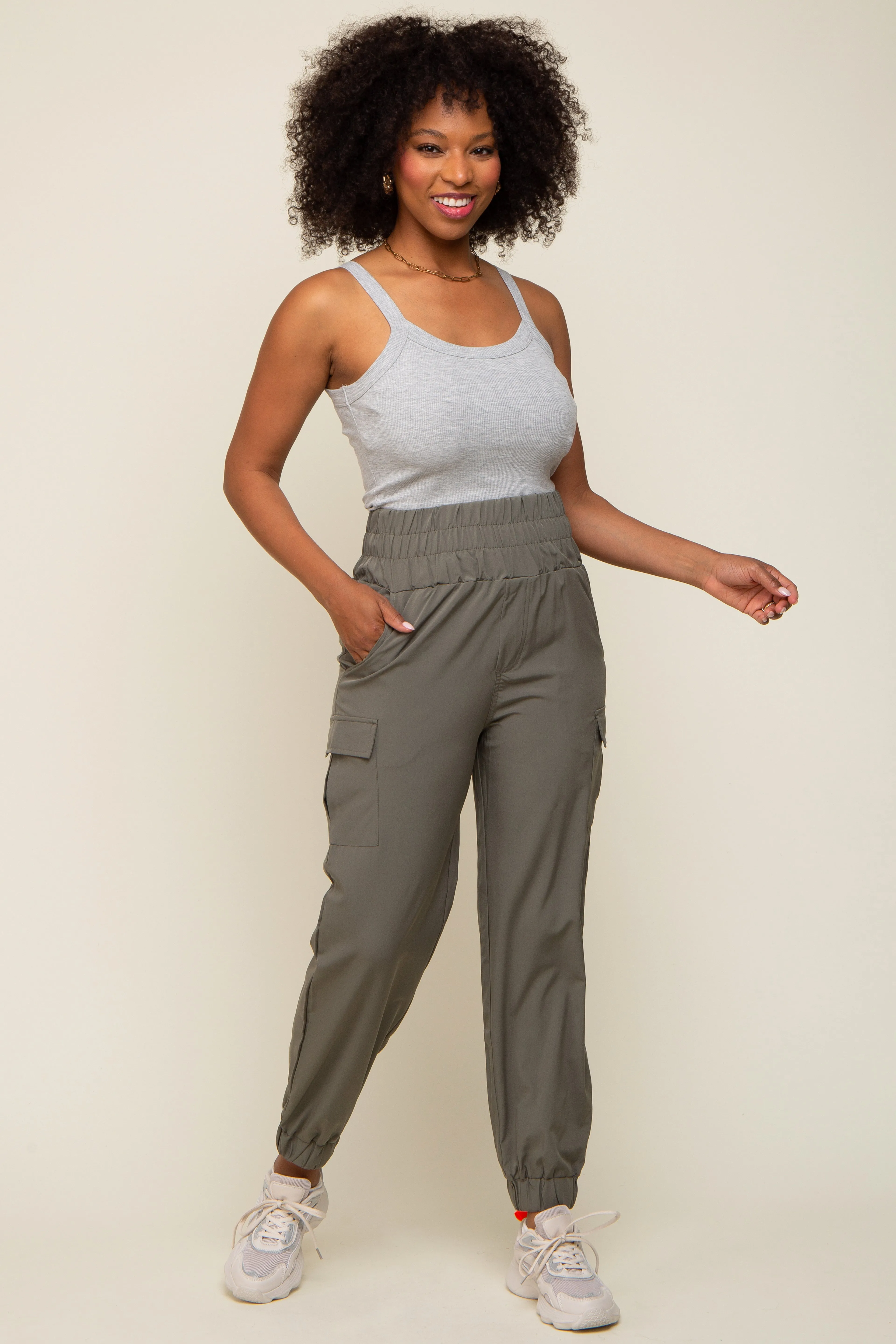 Olive Cargo Pocket Joggers sold by Pinkblush product image thumbnail 5