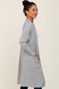 Heather Grey Ribbed Cardigan sold by Pinkblush