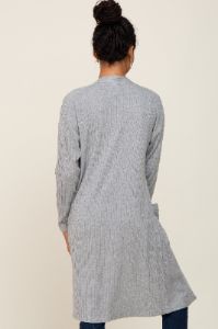 Heather Grey Ribbed Cardigan sold by Pinkblush