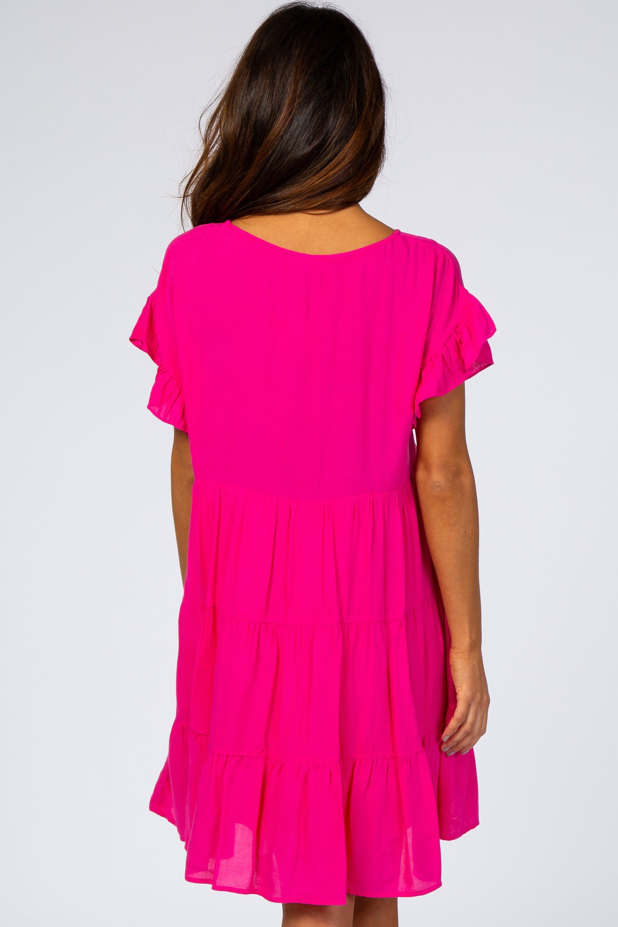 Fuchsia Tiered Ruffle Accent Dress sold by Pinkblush product image thumbnail 3