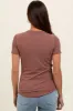 Mauve Ribbed Short Sleeve Curved Hem Maternity Top sold by Pinkblush