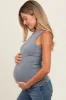 Grey Heathered Maternity Tank Top sold by Pinkblush