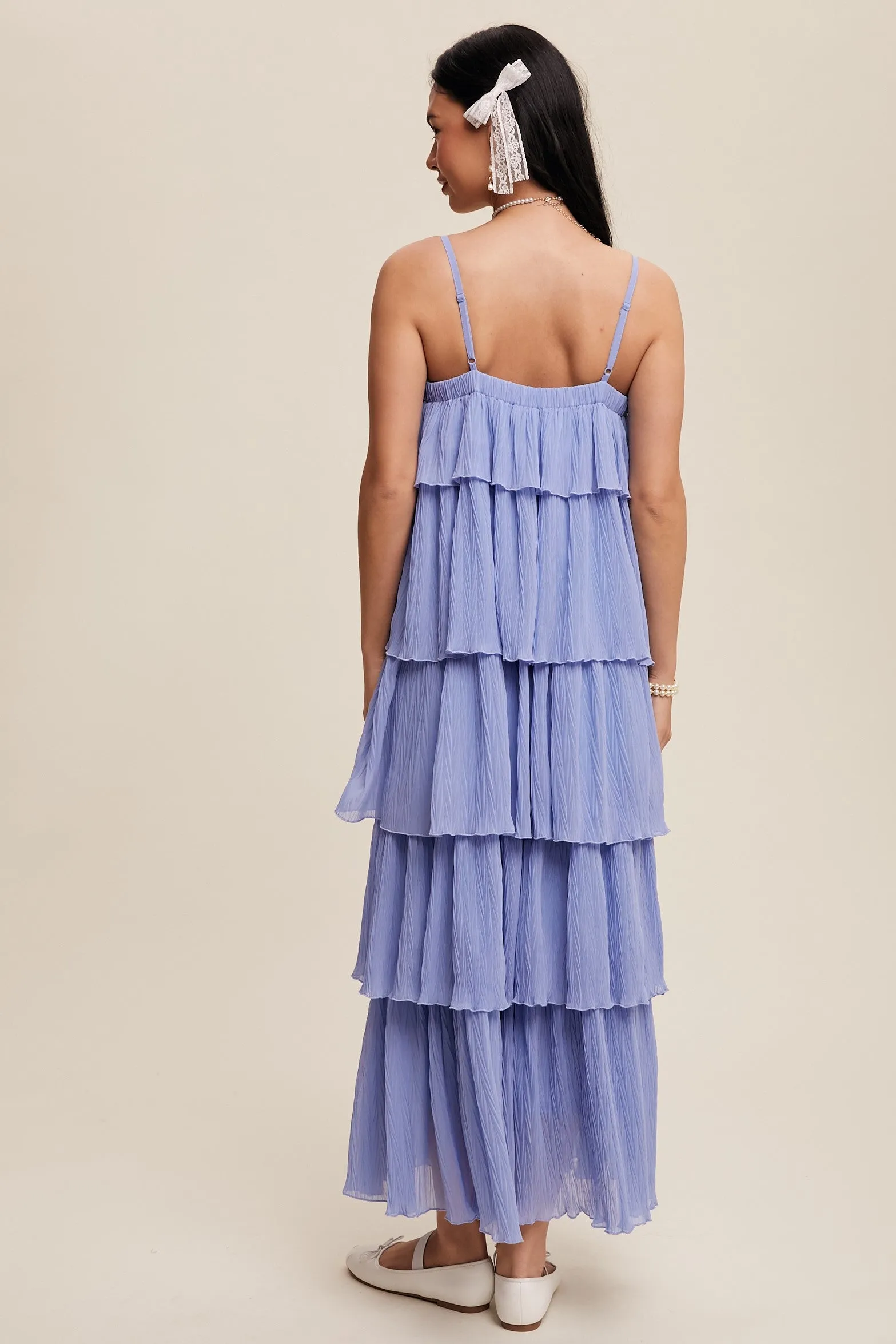 Periwinkle Ruffle Tiered Maxi Dress sold by Pinkblush product image thumbnail 3