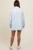 Light Blue Striped Button Down Top and Short Maternity Set sold by Pinkblush