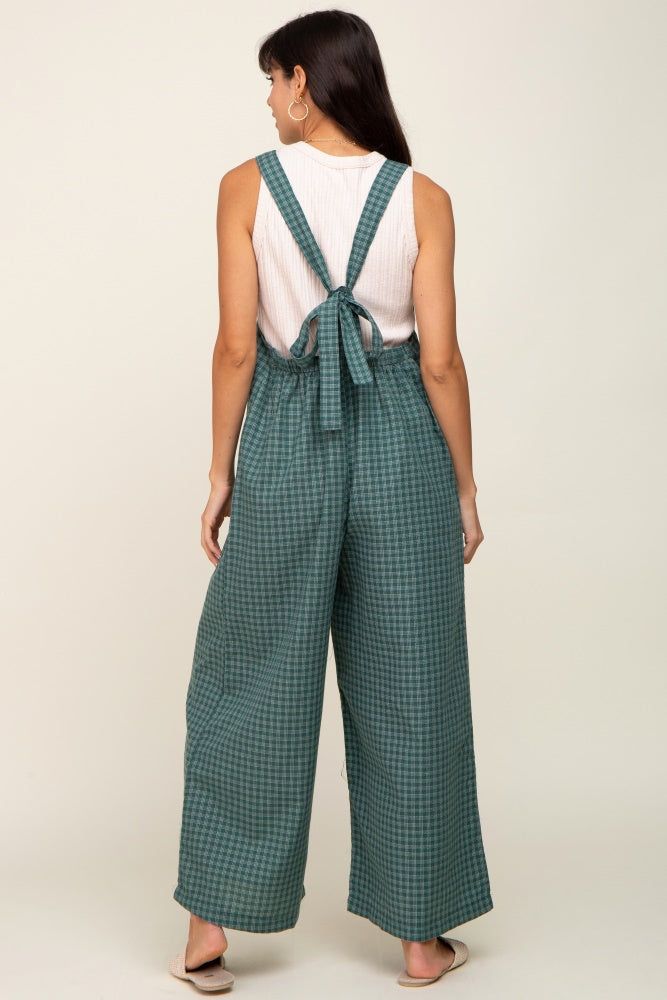 Forest Green Plaid Tie Back Overall sold by Pinkblush product image thumbnail 3