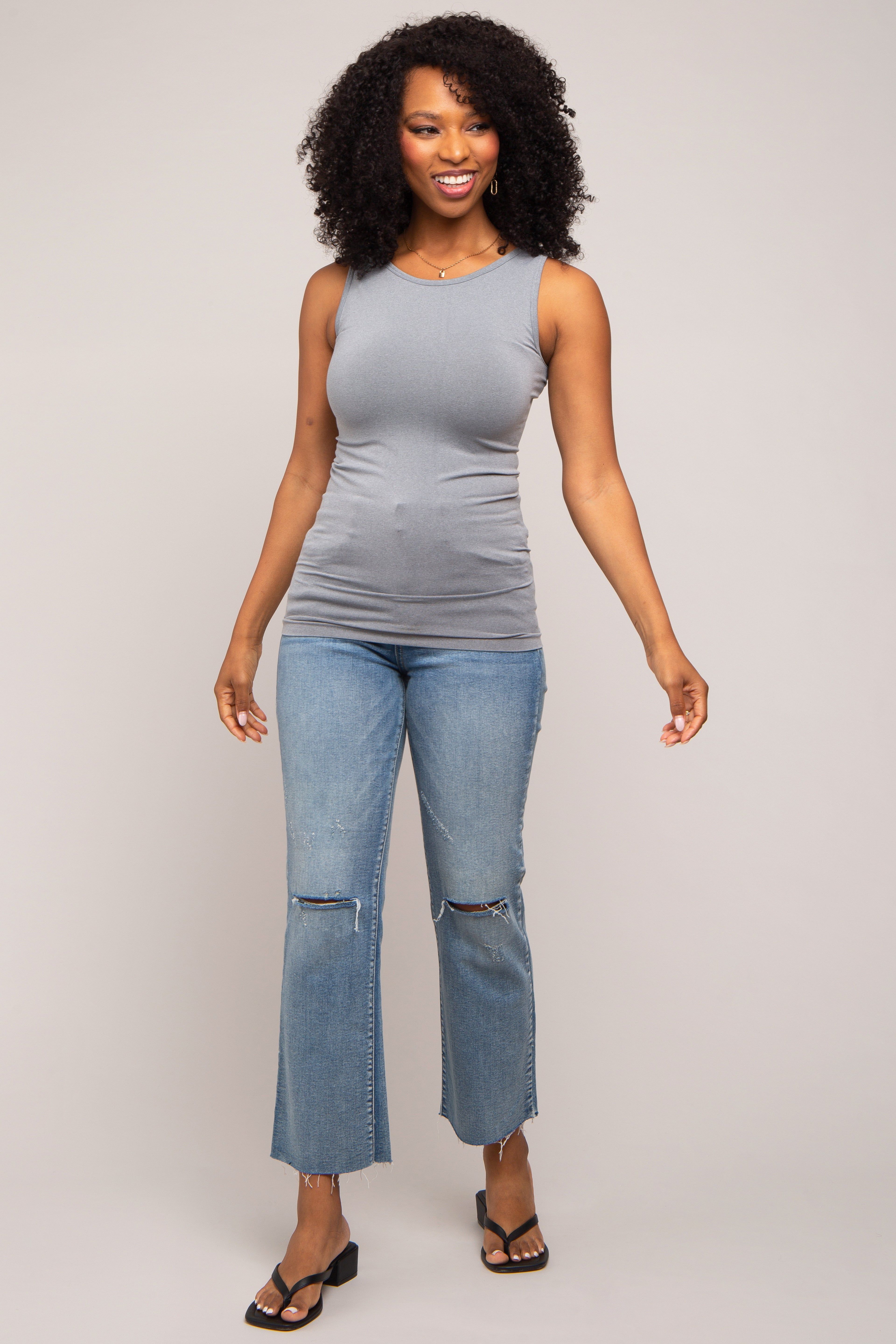 Heather Grey Basic Seamless Tank sold by Pinkblush product image thumbnail 4