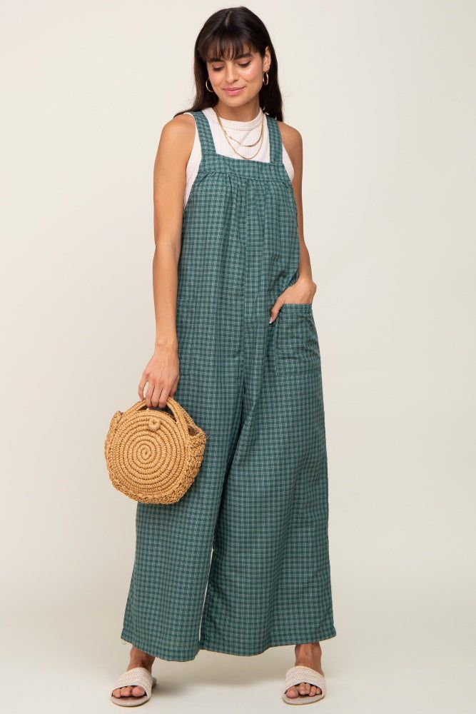 Forest Green Plaid Tie Back Overall sold by Pinkblush product image thumbnail 4