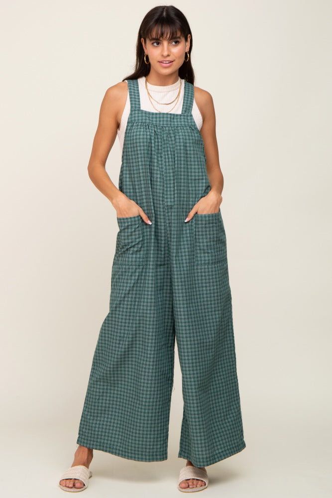 Forest Green Plaid Tie Back Overall sold by Pinkblush product image thumbnail 5