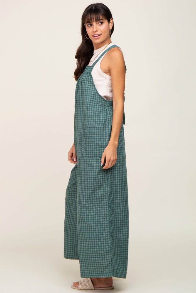 Forest Green Plaid Tie Back Overall sold by Pinkblush product image thumbnail 2