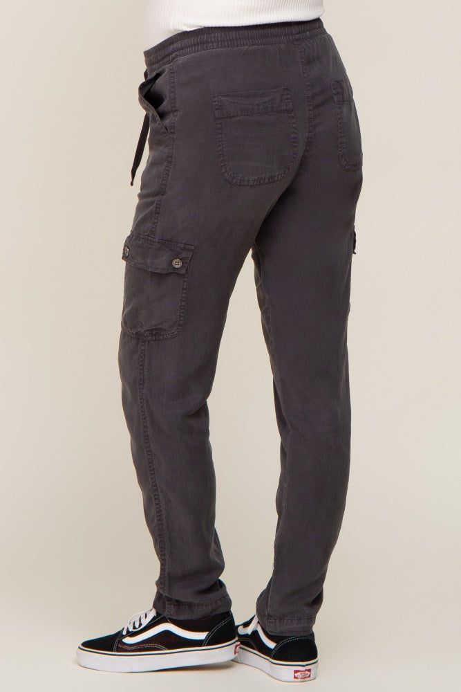 Charcoal Drawstring Maternity Cargo Pants sold by Pinkblush product image thumbnail 4