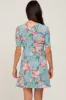 Mint Green Floral Waist Tie Dress sold by Pinkblush