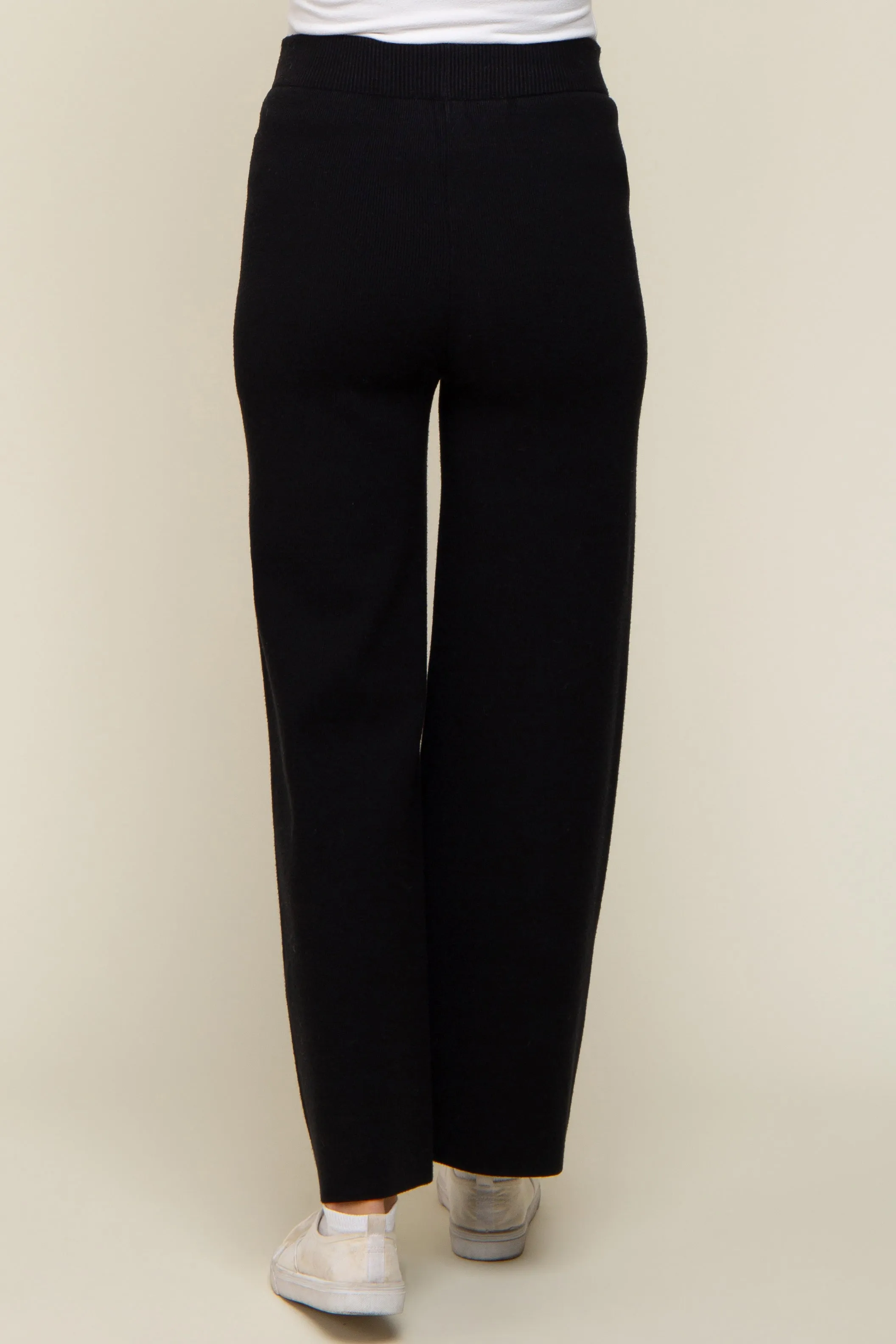 Black Sweater Knit Drawstring Maternity Pants sold by Pinkblush product image thumbnail 4