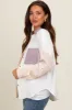 Lavender Lightweight Colorblock Maternity Button Up Top sold by Pinkblush