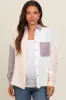 Lavender Lightweight Colorblock Maternity Button Up Top sold by Pinkblush