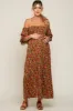 Red Floral Long Sleeve Maternity Maxi Dress sold by Pinkblush
