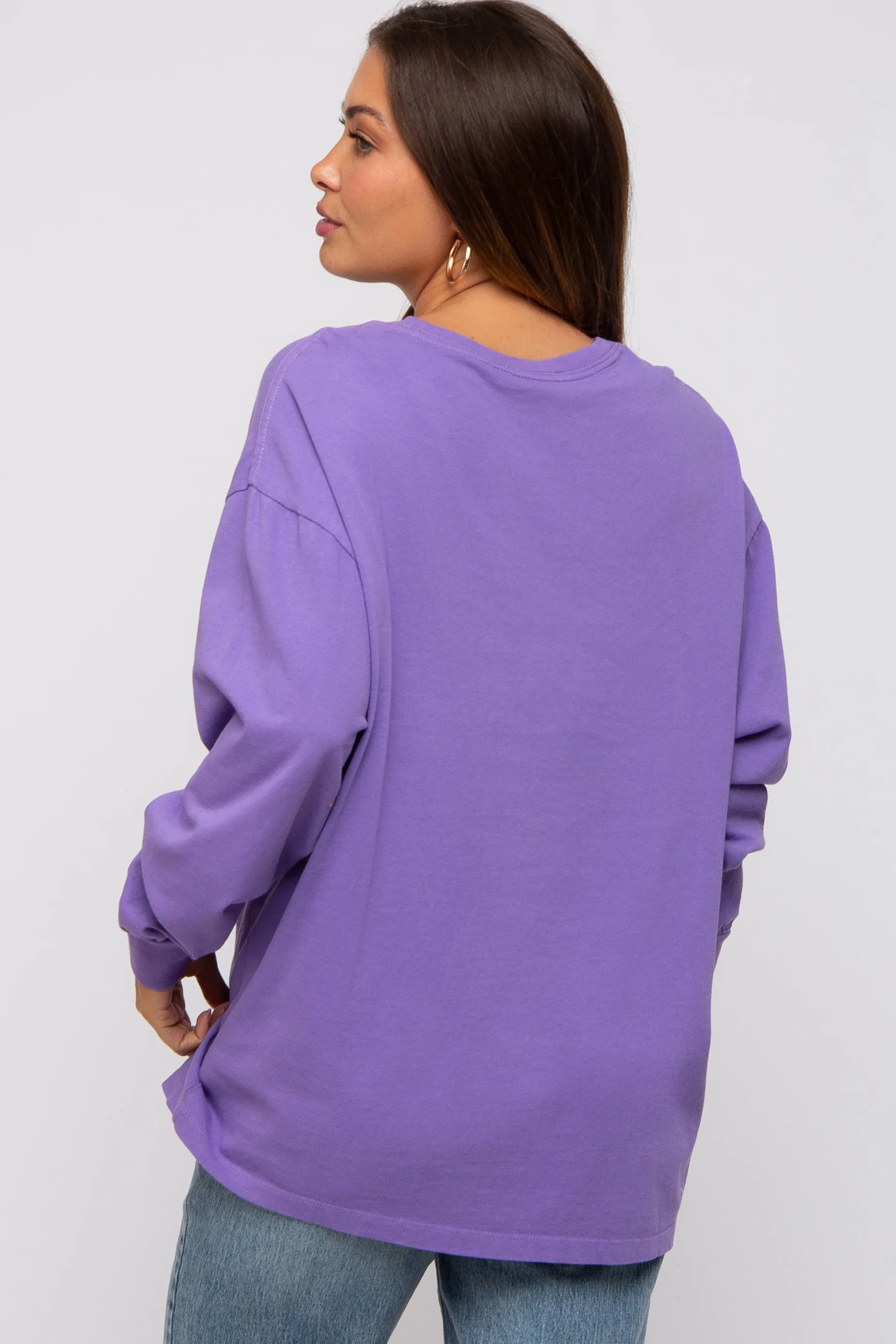 Lavender Oversized Long Sleeve Maternity Top sold by Pinkblush product image thumbnail 2