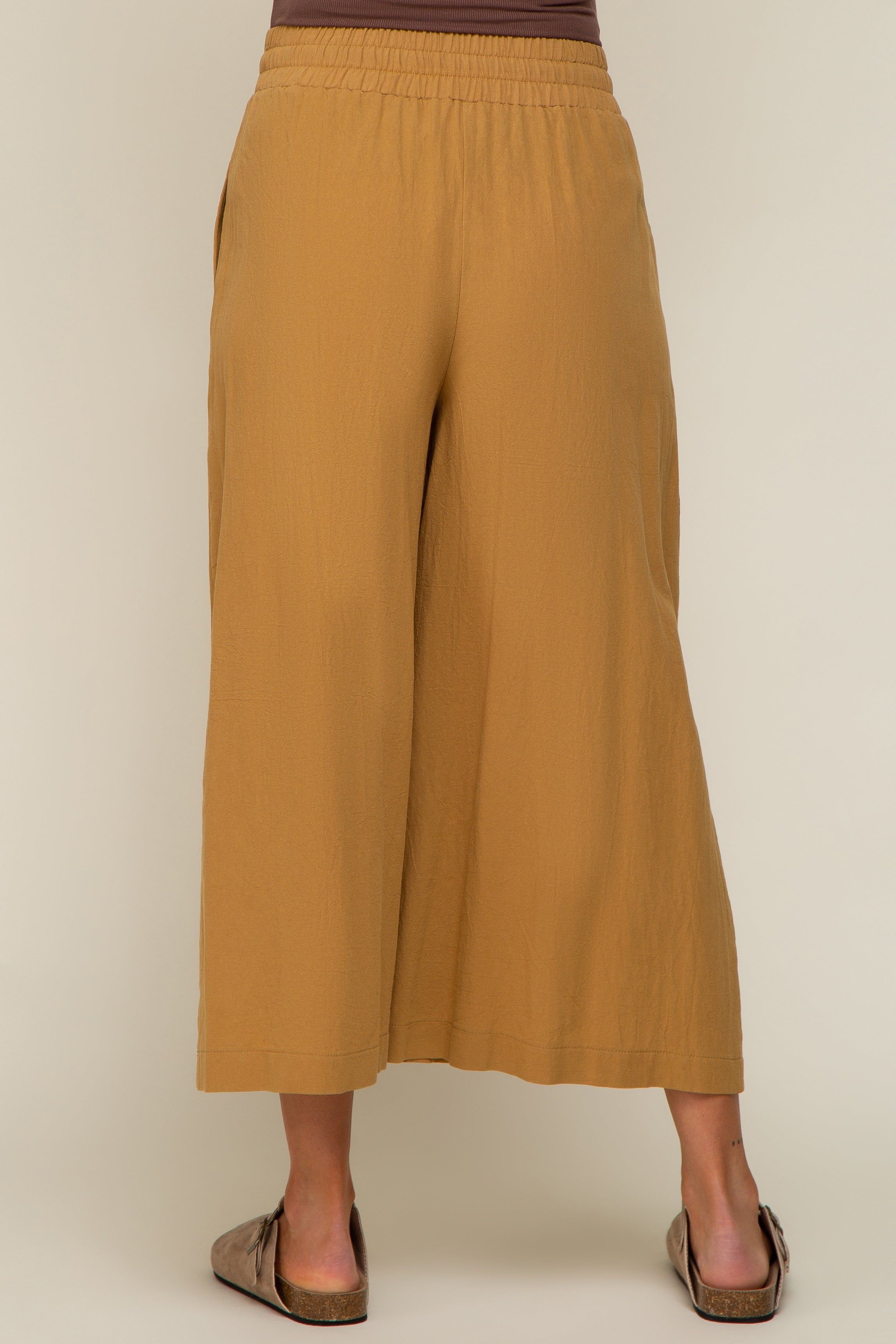 Dark Yellow Drawstring Wide Leg Maternity Pants sold by Pinkblush product image thumbnail 4