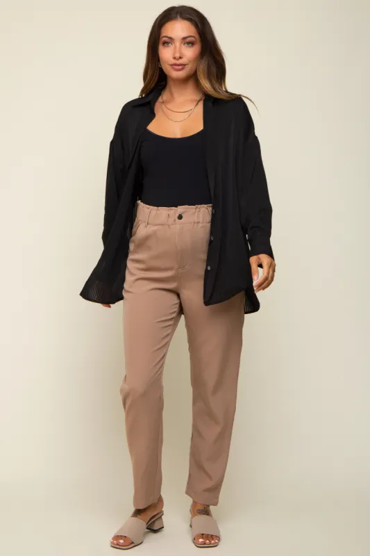 Black Striped Silky Maternity Button Down Blouse sold by Pinkblush