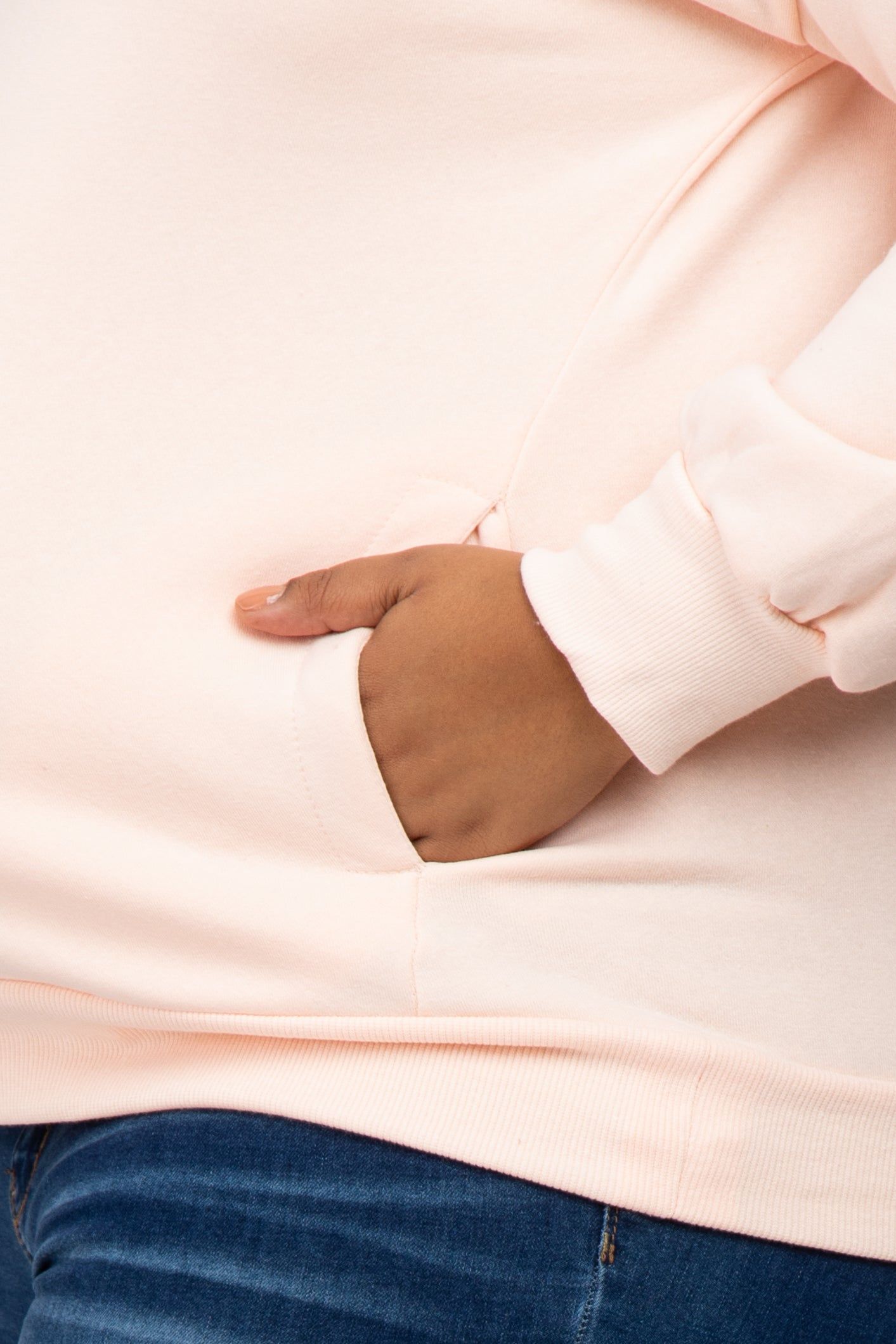 Light Pink Pocketed Plus Maternity Sweatshirt sold by Pinkblush product image thumbnail 3