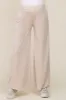 Beige Soft Fleece Wide Leg Maternity Lounge Pants sold by Pinkblush