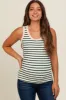 Forest Green Striped Knit Maternity Sleeveless Top sold by Pinkblush