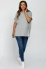 Heather Grey Short Sleeve Boatneck Maternity Top sold by Pinkblush
