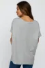 Heather Grey Short Sleeve Boatneck Maternity Top sold by Pinkblush