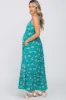 Teal Floral Maternity Maxi Dress sold by Pinkblush