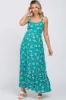 Teal Floral Maternity Maxi Dress sold by Pinkblush