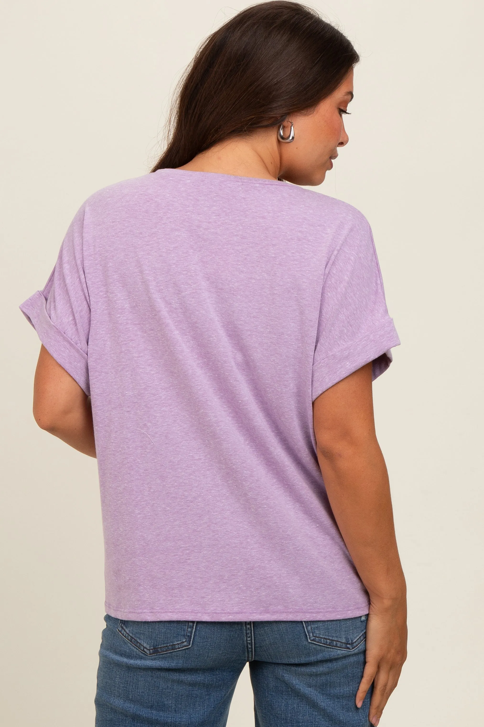 Lavender Cuff Short Sleeve Maternity Top sold by Pinkblush product image thumbnail 3