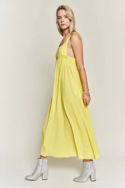 Lemon Square Neck Maxi Summer Dress sold by Pinkblush