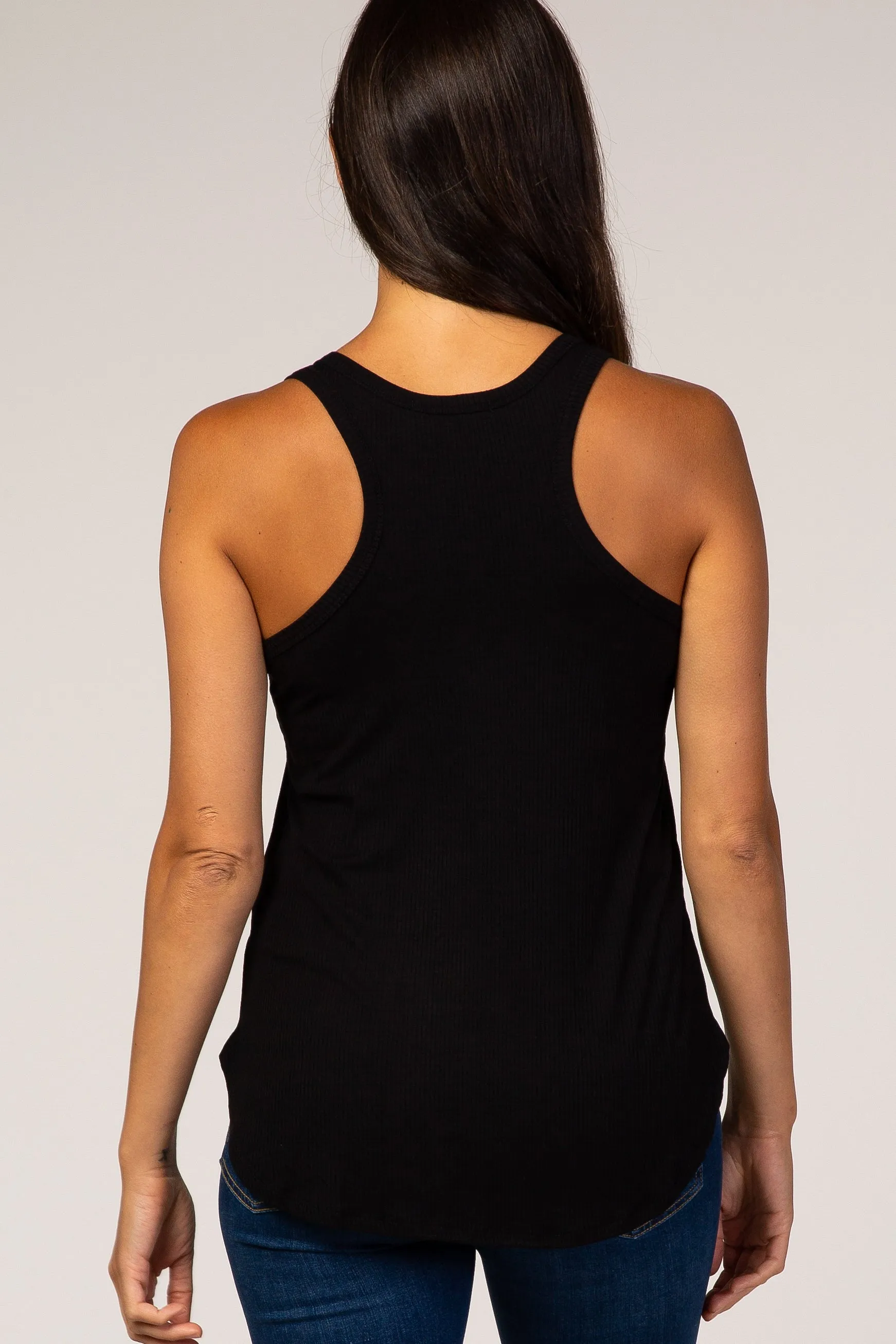 Black Ribbed Tank sold by Pinkblush product image thumbnail 3