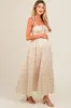 Cream Floral Ruched Bust Shoulder Tie Maternity Maxi Dress sold by Pinkblush