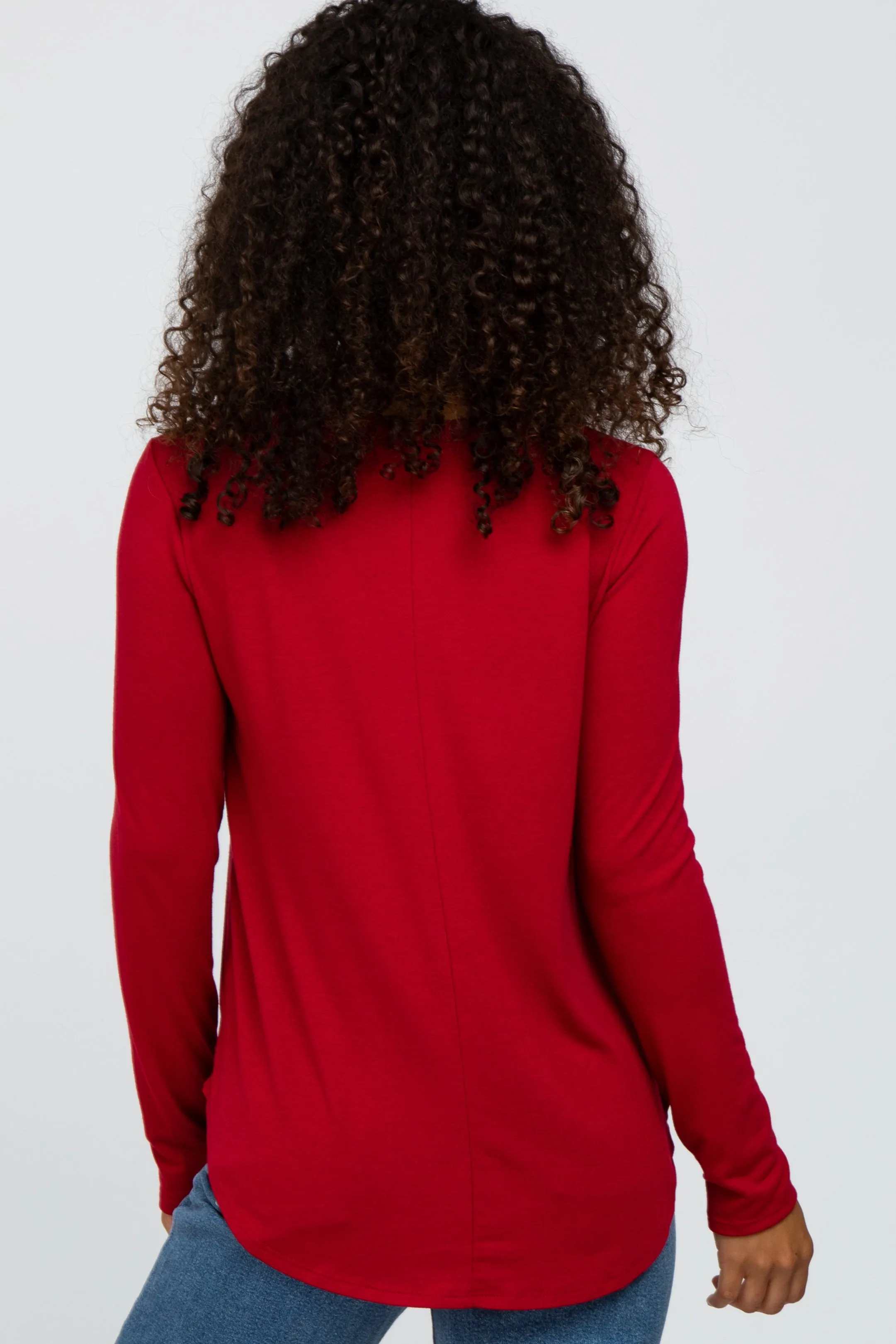 Red Basic Long Sleeve Top sold by Pinkblush product image thumbnail 3