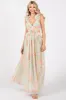 Mint Green Floral Ruffle Accent Cutout Maternity Gown sold by Pinkblush