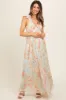 Mint Green Floral Ruffle Accent Cutout Maternity Gown sold by Pinkblush