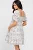 Ivory Printed Puff Sleeve Maternity Tiered Dress sold by Pinkblush