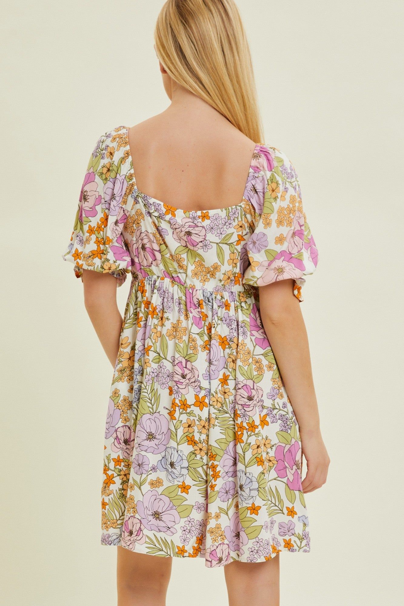 Ivory Multi Floral Print Midi Dress sold by Pinkblush product image thumbnail 3