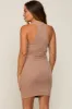 Taupe Textured Knit Halter Fitted Maternity Dress sold by Pinkblush