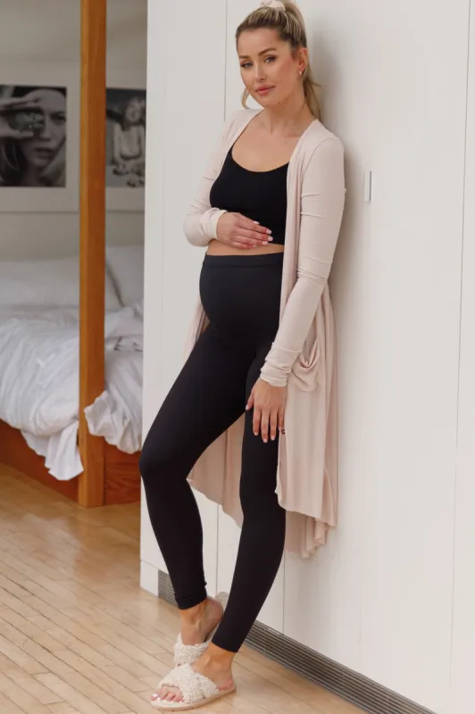 PinkBlush Black Solid Basic Maternity Leggings sold by Pinkblush