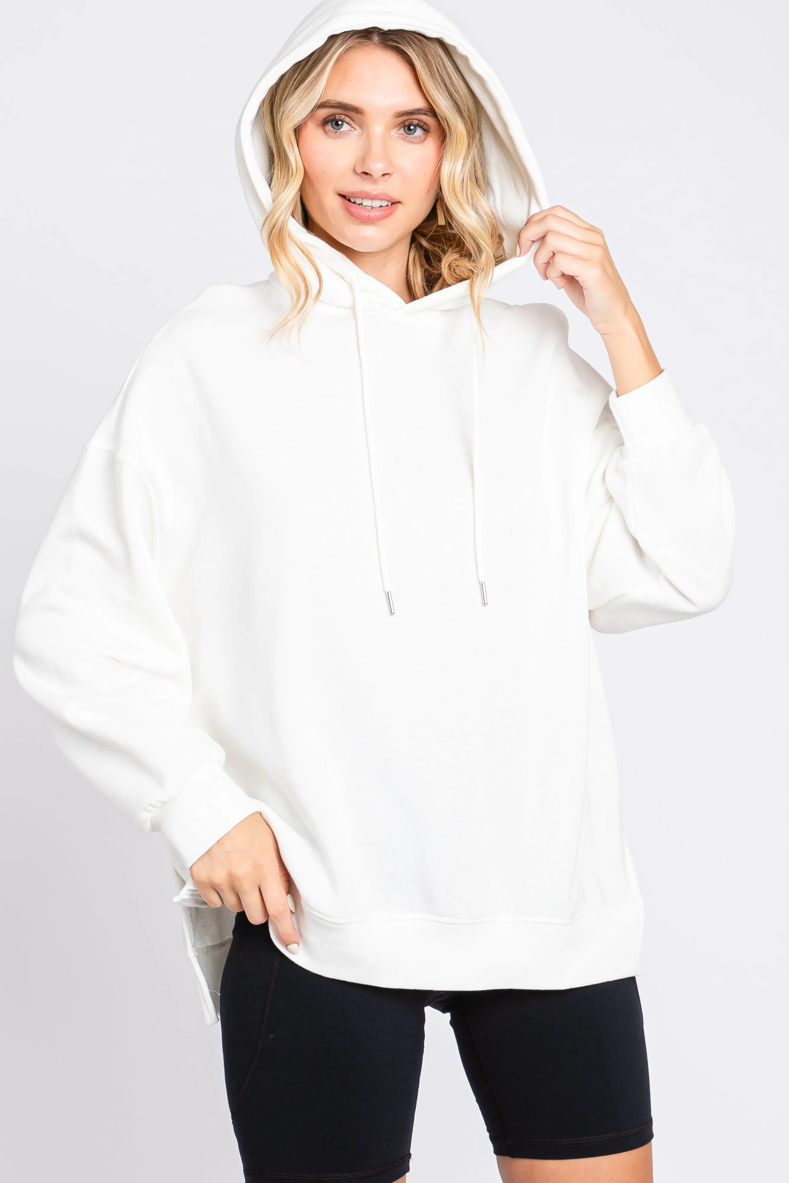 Ivory Drawstring Hoodie sold by Pinkblush product image thumbnail 5